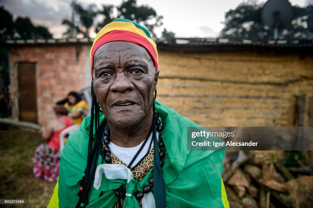 Elderly brazilian rastafari, afro culture festival