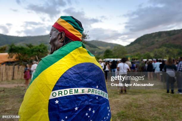 elderly brazilian rastafari, afro culture festival - reggae stock pictures, royalty-free photos & images