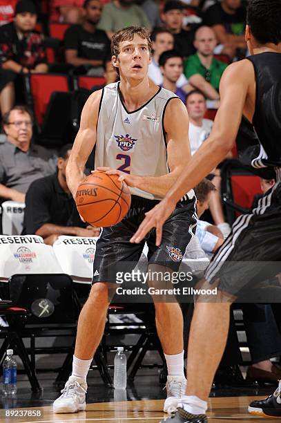 Goran Dragic of the Phoenix Suns looks for the shot against the Toronto Raptors during NBA Summer League presented by EA Sports on July 15, 2009 at...