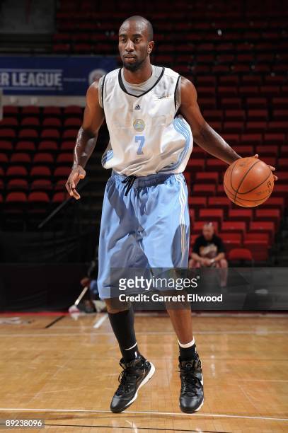 Ronald Dupree of the Denver Nuggets surveys the court against the Washington Wizards during NBA Summer League presented by EA Sports on July 15, 2009...