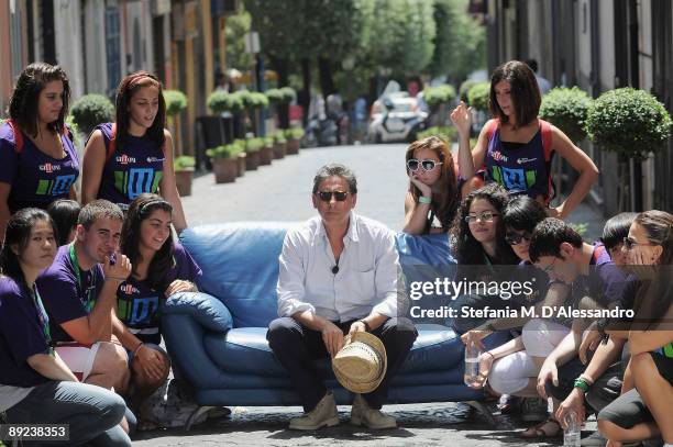 Actor Sergio Castellitto interviewed by Mediaset during the Giffoni Experience on July 24, 2009 in Salerno, Italy.