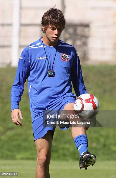 Umberto Previti of Cisco Roma in action before a frinedly match between Reggina and Cisco Roma on July 24, 2009 in Roccaporena di Cascia, Perugia,...