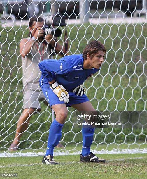 Umberto Previti of Cisco Roma in action during a friendly match between Reggina and Cisco Calcio Roma on July 24, 2009 in Roccaporena di Cascia,...