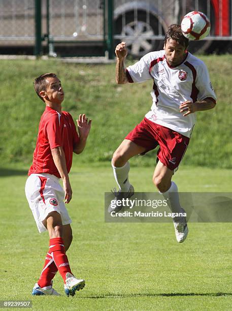 Antonino Busce' in action during friendly match played between Reggina and Cisco Roma on July 24, 2009 in Roccaporena di Cascia, Perugia, Italy.