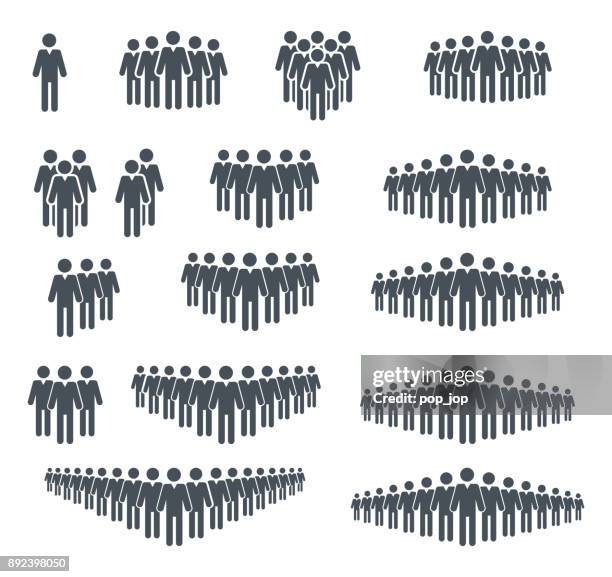 group og people icon set. crowd signs. vector illustration. isolated on white background - crowd of people icon stock illustrations