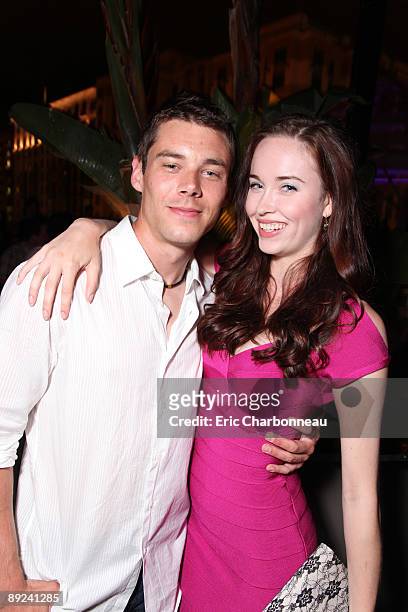 Brian J. Smith and Elyse Levesque at MGM's 'SG-U: Stargate Universe' launch party at Comicon on July 23, 2009 at the Hotel Solamar in San Diego,...