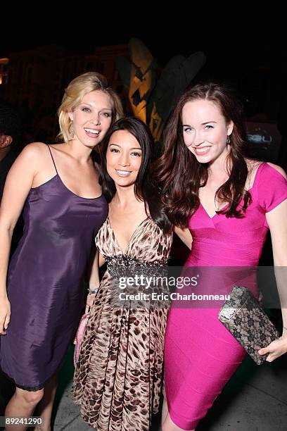 Alaina Kalanj, Ming-Na and Elyse Levesque at MGM's 'SG-U: Stargate Universe' launch party at Comicon on July 23, 2009 at the Hotel Solamar in San...