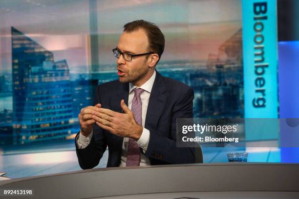 Jan Hatzius, chief economist at Goldman Sachs & Co., speaks during a Bloomberg Television interview in New York, U.S., on Thursday, Dec. 14, 2017....