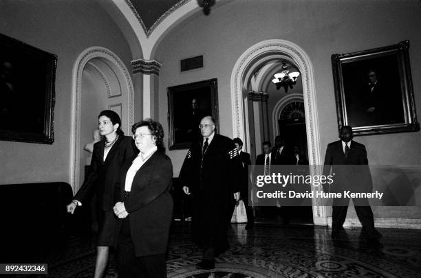 Supreme Court Chief Justice Rehnquist walks through the East Room of the Capital Building on his way to preside of the beginning of the Clinton...