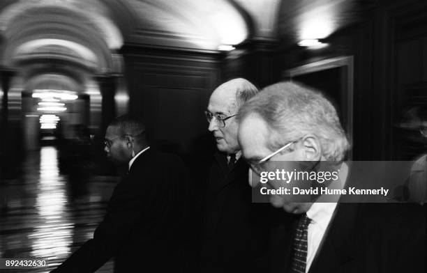 Supreme Court Chief Justice William Rehnquist, who presided over President Bill Clinton's Impeachment Trail, arrives at the East Room of the Capital...