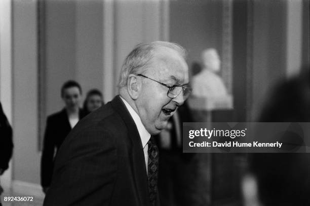 Sen. Jesse Helms of North Carolina during the Senate Impeachment Trial of President Bill Clinton on January 15, 1999.