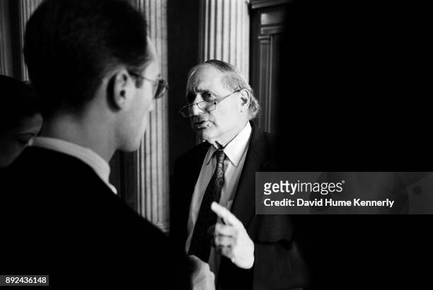 Sen. Carl Levin of Michigan during the Senate Impeachment Trial of President Bill Clinton on January 15, 1999.