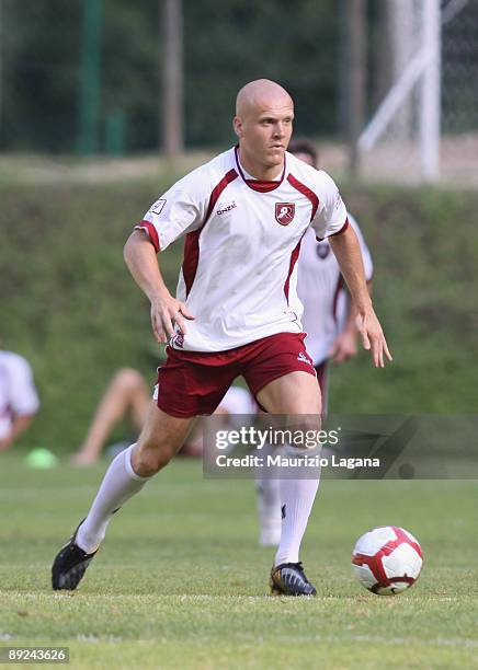 Emil Halfredsson of Reggina in action during friendly match played between Reggina and Cisco Roma on July 24, 2009 in Roccaporena di Cascia, Perugia,...