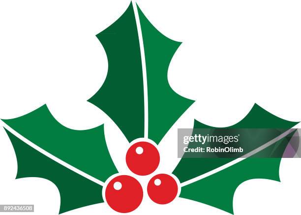 christmas holly symbol - holly stock-grafiken, -clipart, -cartoons und -symbole