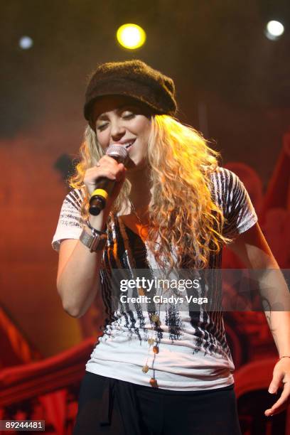 Shakira performs "No Hay Nadie Como Tu" Rene Perez of Calle 13 at Coliseo Jose M. Agrelot on May 2, 2009 in San Juan, Puerto Rico.