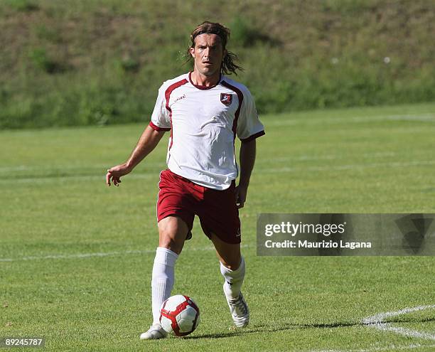 Maurizio Lanzaro of Reggina is shown in action during a friendly match against Cisco Roma on July 24, 2009 in Roccaporena di Cascia, Perugia, Italy.