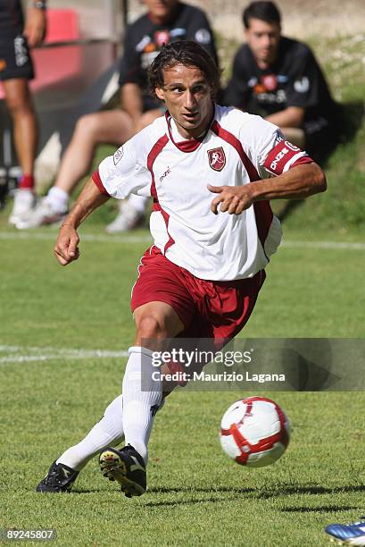 Sergio Volpi of Reggina is shown in action during a friendly match against Cisco Roma on July 24, 2009 in Roccaporena di Cascia, Perugia, Italy.