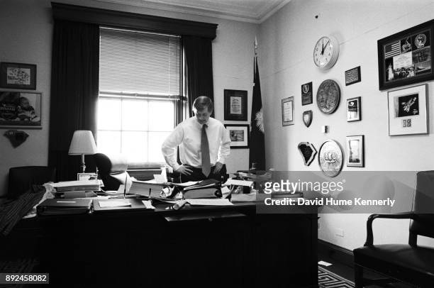 Republican Congressman Lindsey Graham of South Carolina, one of the House Managers, in his office in the U.S. Capitol building on the second to last...