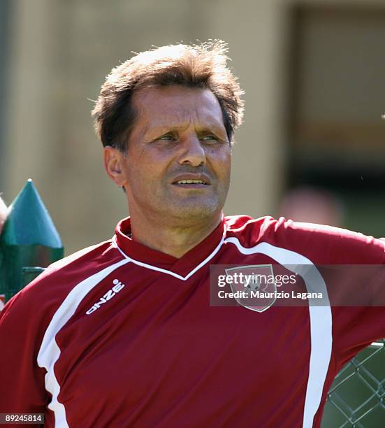 Novellino, coach of Reggina Calcio, watches during a friendly match against Cisco Roma on July 24, 2009 in Roccaporena di Cascia, Perugia, Italy.