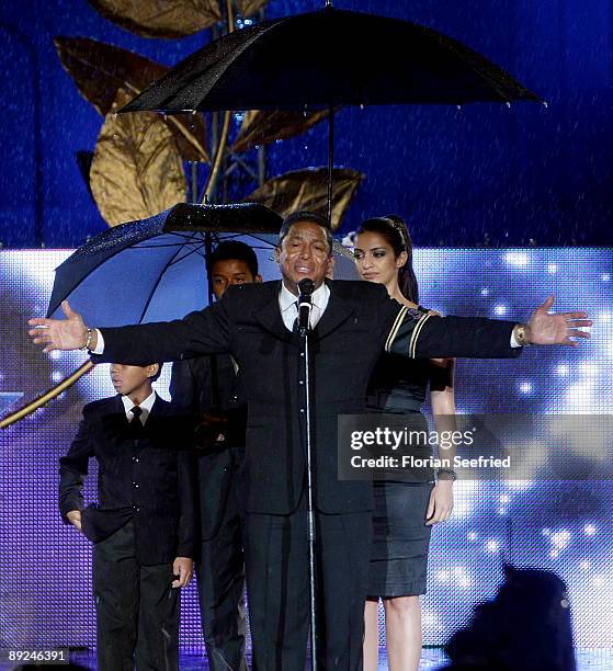 Jermaine Jackson, brother of Michael Jackson, performs at the Save The World Awards at the nuclear power station Zwentendorf on July 24, 2009 in...