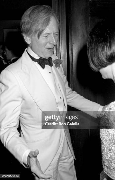 Tom Wolfe and Mary McFadden attend Esquire Magazine Gala on November 13, 1989 at 21 Club in New York City.
