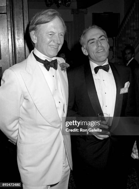 Tom Wolfe and Lee Eisenberg attend Esquire Magazine Gala on November 13, 1989 at 21 Club in New York City.