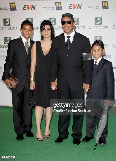 Jermaine Jackson, his wife Halima Rashid and his sons Jaafar and Jermajesty attend the 'Save The World Awards' at the nuclear power station...