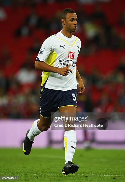 John Bostock of Tottenham Hotspur in action during the Wembley Cup match between Tottenham Hotspur and Barcelona at Wembley Stadium on July 24, 2009...