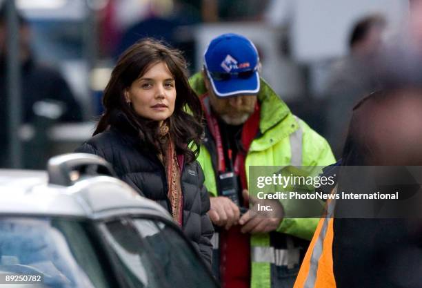 Actress Katie Holmes is seen filming on location for her new horror film 'Don't Be Afraid Of The Dark' in Melbourne's CBD on July 25, 2009 in...