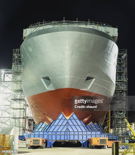 naval ship building - ships bow stock pictures, royalty-free photos & images