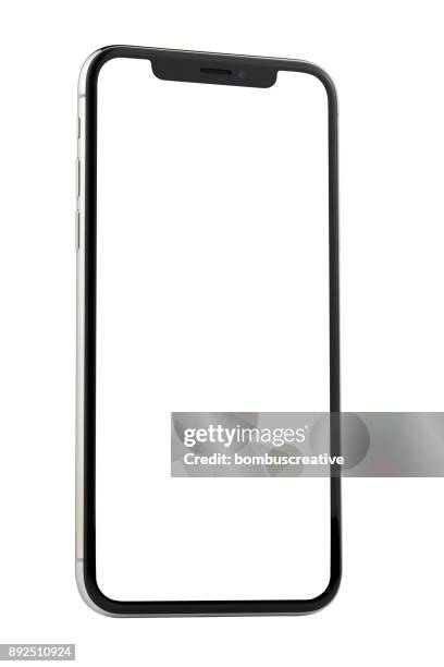 apple iphone x silver white blank screen - iphone 11 stock pictures, royalty-free photos & images