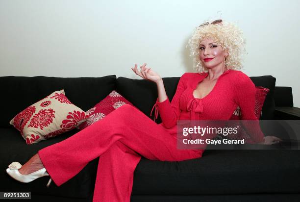 Actress Simmone Jade MacKinnon poses during the Young Variety Op Shop Ball at The Residence on July 25, 2009 in Sydney, Australia.