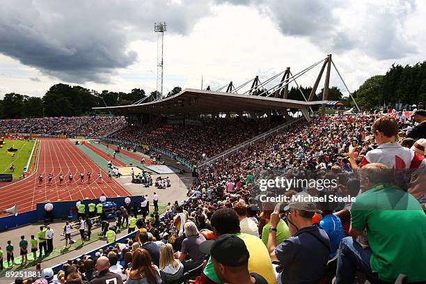 General view of the action during day two of the Aviva London Grand Prix track and field meeting at Crystal Palace Stadium on July 25, 2009 in...