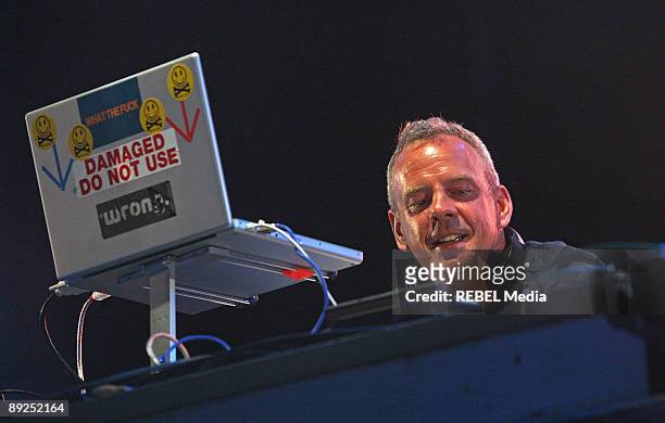 Fatboy Slim" performs at the Paleo Festival on July 24, 2009 in Nyon, Switzerland.