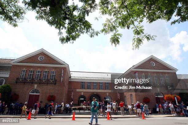 The National Baseball Hall of Fame and museum is seen during induction weekend on July 25, 2009 in Cooperstown, New York.