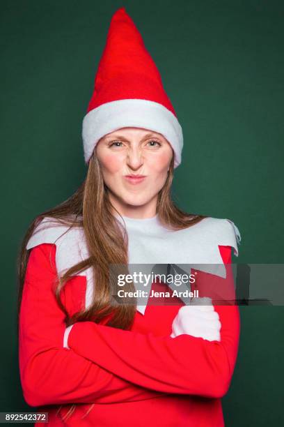angry elf costume grinch scrooge - christmas angry stock pictures, royalty-free photos & images