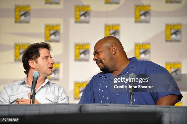 Actors Jamie Kennedy and Kevin Michael Richardson attend the "The Cleveland Show!" panel discussion at Comic-Con 2009 held at San Diego Convention...