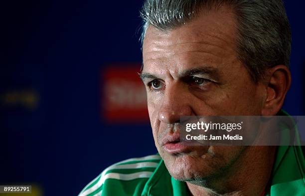 Mexico's Head Coach Javier Aguirre during a press conference at The Giant Stadium, on July 25, 2009 in New Jersey. Mexico team will face USA team in...