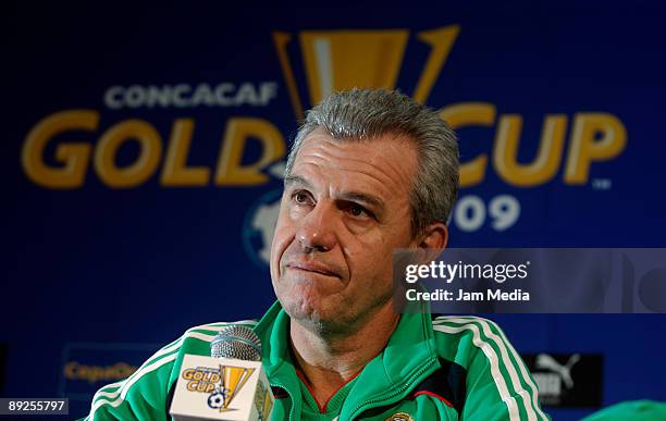 Mexico's Head Coach Javier Aguirre during a press conference at The Giant Stadium, on July 25, 2009 in New Jersey. Mexico team will face USA team in...