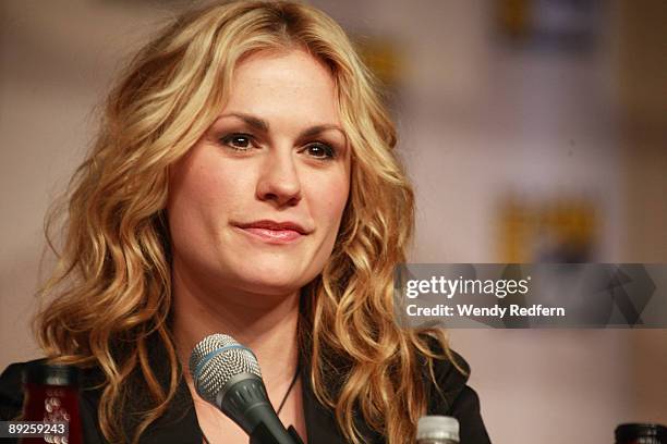 Anna Paquin attends a press conference on day three of Comic-Con on July 25, 2009 in San Diego, California.