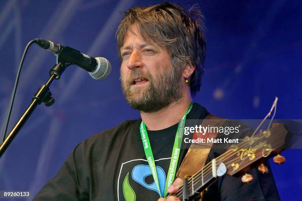 Kenny Anderson of King Creosote performs on stage on the first day of Ben & Jerry's Sundae on the Common at Clapham Common on July 25, 2009 in...