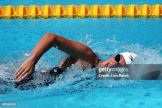 Allison Schmitt of the United States competes in the Women's 400m Freestyle Heats during the 13th FINA World Championships at the Stadio del Nuoto on...