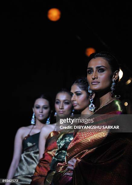 Indian Pakistani Ramp Model Indian models walk the ramp as they present the creations of designer ...