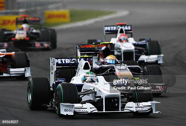 Nick Heidfeld of Germany and BMW Sauber drives during the Hungarian Formula One Grand Prix at the Hungaroring on July 26, 2009 in Budapest, Hungary.