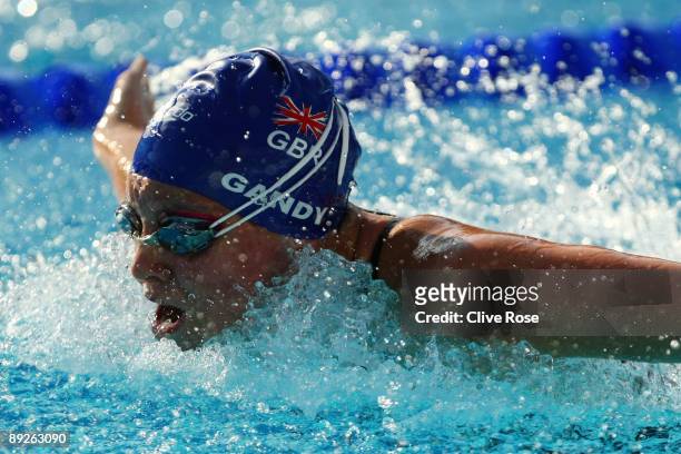 Ellen Gandy of Great Britain competes in the Women's 100m Butterfly Semi-Final during the 13th FINA World Championships at the Stadio del Nuoto on...