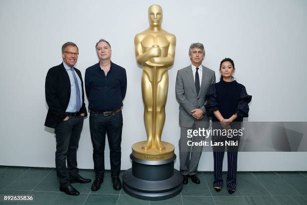 Producer Mark Johnson, Writer and producer Jim Taylor, writer, director and producer Alexander Payne and actor Hong Chau attend The Academy of Motion...