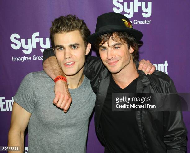 Actors Paul Wesley and Ian Somerhalder arrive at the EW and Syfy Comic-Con party held at the Hotel Solamar July 25, 2009 in San Diego, California.