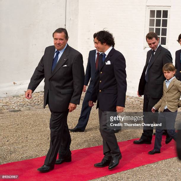 The family of Princess Marie attends the Christening of Prince Henrik Carl Joachim Alain of Denmark>> at Mogeltonder Church on July 26, 2009 in...