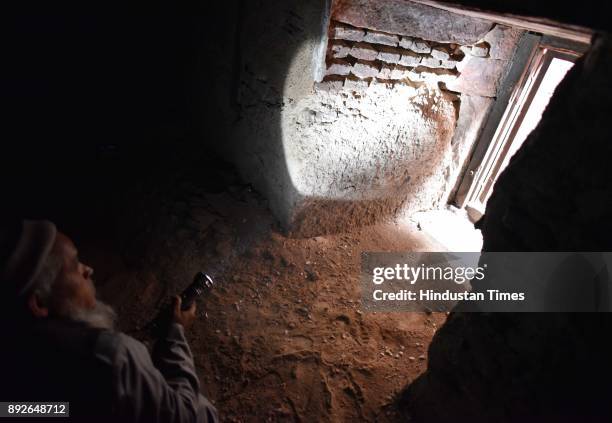 View of the damaged rubble inside the Jama Masjid on December 13, 2017 in New Delhi, India. The 17th century mosque built by Mughal emperor Shahjahan...