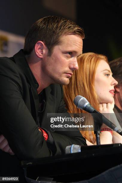 Actors Alexander Skarsgard and Deborah Ann Woll attend the "True Blood" panel on day 3 of the 2009 Comic-Con International Convention on July 25,...